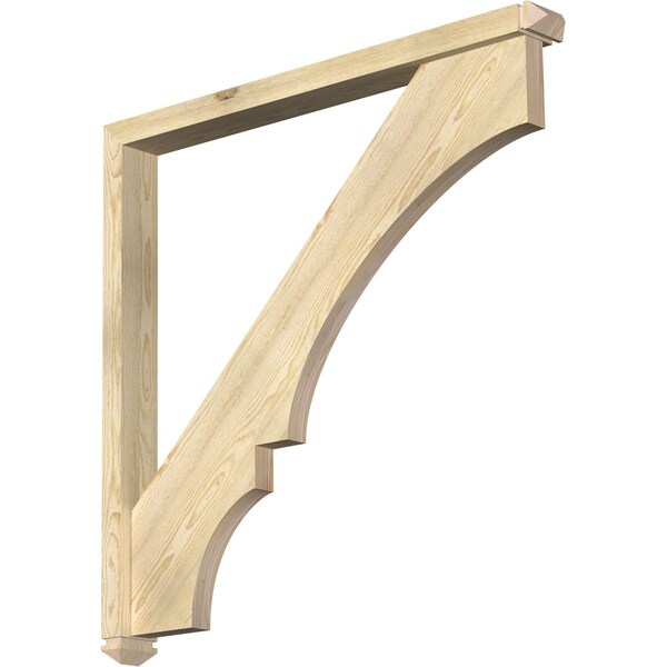 Ekena Millwork Balboa Arts and Crafts Rough Sawn Bracket w/ Offset Brace, Douglas Fir, 4"W x 42"D x 42"H BKT0402X42X42BOA03RDF - main
